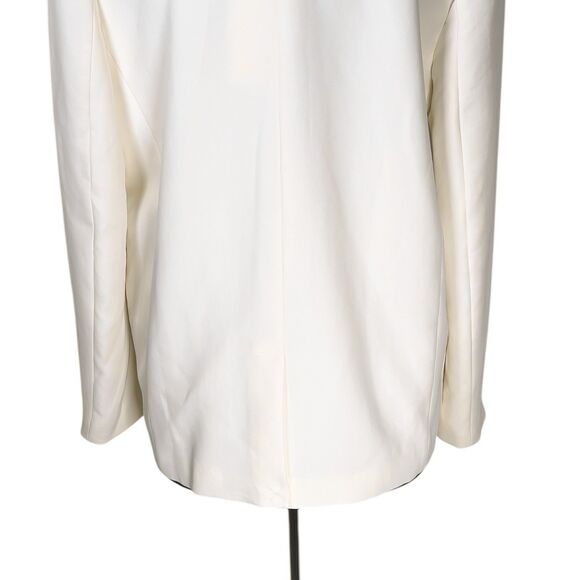 Zara Women's Blazer Ivory One Button Oversized Stretch Lined Suit Jacket L NWT - Picture 9 of 9